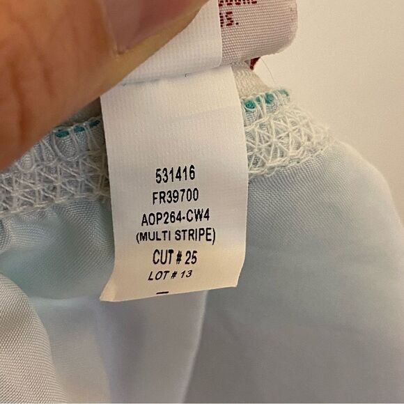 Merona Plus size color block stripe pleated Summer pull on skirt Blue yellow XXL - Picture 11 of 11